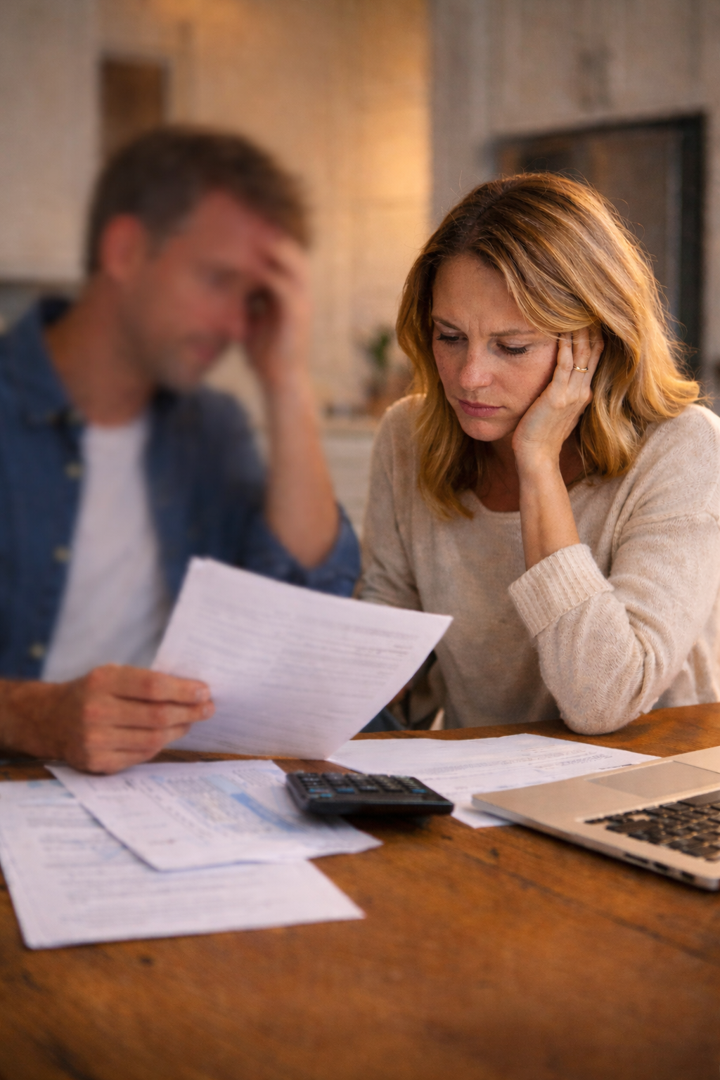 Couple dealing with estate paperwork