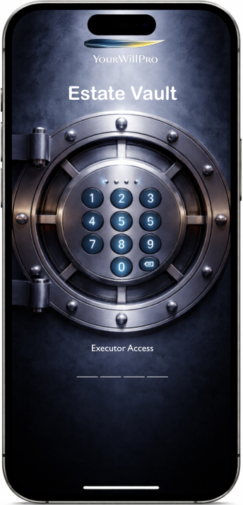Estate Vault — secure PIN entry screen